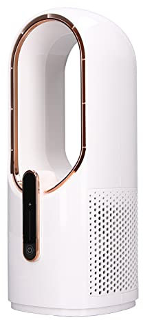 Mini Ventilateur sans Pales, Ventilateur de Bureau, Ventilateur à LED sans Pales avec 3 Vitesses de Refroidissement, Ventilateur à Commande Tactile, Ventilateur de