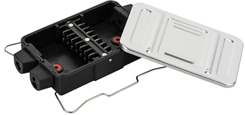 AUTOLIGHT 24 Verteilerdose Verbindungsdose Verteilerkasten 8-polig Abzweigdose für Anhänger, Wohnmobil, Wohnwagen, PKW aus Aluminium/Kunststoff spritzwassergeschützt