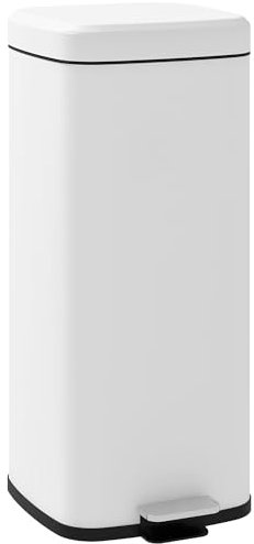 HOMCOM Mülleimer 30L Treteimer Kosmetikeimer Abfalleimer mit Deckel und Fußpedal, Müllbehälter mit Inneneimer, für Wohnzimmer, Büro, Metall, 28 x 35 x 63,5 cm