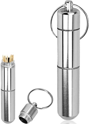 Bansusu 1PC Toothpick Holder Waterproof Toothpick Holder Aluminum Toothpick Holder Light Weight Tooth Picks Dispenser Ensuring Toothpicks Stay Clean for Outdoor Picnic Camping Travelling