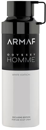 Armaf Odyssey Homme White Edition - Fresh, Spicy, Aquatic, Woody - Body Spray for Men, 200 ml