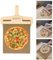 WIOONI 58x30cm Pizzaschieber, Sliding Pizza Peel mit Griff und Backtuch Antihaftbeschichteter Pizzaslider für Einfache Übertragung von Pizza, Brot, Kuchen, Pizza Zubehör (Braun)