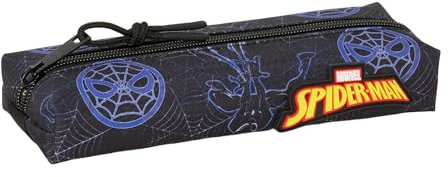 safta Spiderman Attack Federmäppchen, rechteckig, für Kinder, ideal für Kinder im Schulalter, bequem und vielseitig, Qualität und Widerstandsfähigkeit, 22 x 7 x 40 cm, Schwarz, M, Casual