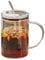 Large 1 Litre Iced Coffee Glass with Lid and Silver Straw, Bubble Drinking Glasses Tumbler - Glass Cup Cute Shaped Latest Style Glassware Cocktail, Water, Soda, Juice, Beer, Coffee