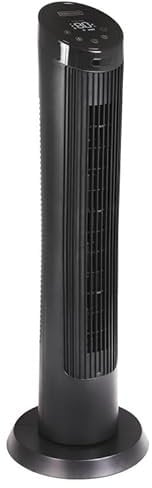 Olsen & Smith 27dB Silent Tower Fan for Bedroom, 36 Inch 7.5m/s Oscillating Floor Fan with 12H Timer & Remote Control - 45W Quiet Fan with 4 Speeds for Home Office Living Room - Matte Black