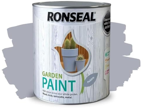 ARUUJ - Garden Paint, Fence Paints, Weather Resistant Outdoor Matt Paints, Water Based Paint For Sheds, Metal, Terracotta, Easy to Apply, Long-Lasting Colour & Protection (Pebble, 750ML)