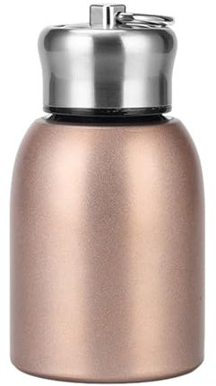 Borraccia termica senza BPA, 300 ml, mini tazza termica in acciaio inox per bevande fredde, colore oro rosa, perfetta per bevande in movimento