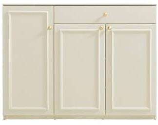 GEK208130 Modern Home Doorway Shoe Cabinet Integrated Against Wall Entryway Storage Cabinet Three Doors with Drawers Organizer