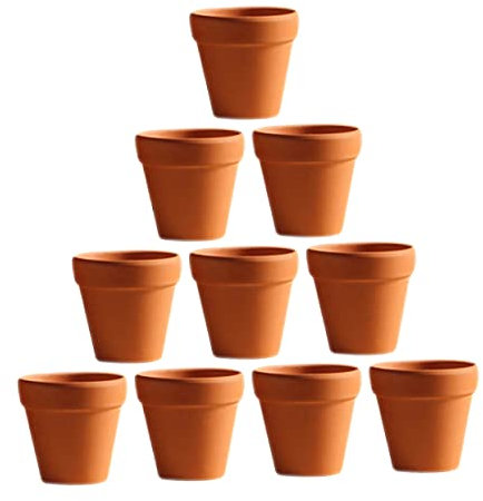 Warmhm 20pièces Lot de Petits Pots De Fleurs Terre Cuite Rouge avec Trou De Drainage pour Cactus Et Plantes