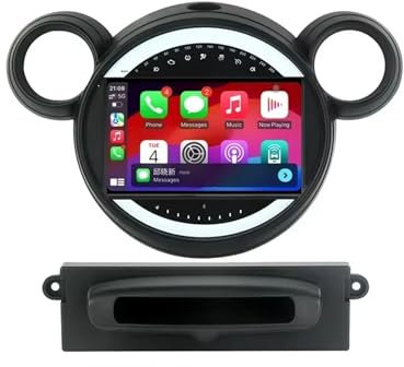 Radio de coche con pantalla táctil Android 14 de 9 pulgadas para Mini Cooper Countryman R56 R60 2011-2013,2 DIN con Bluetooth,CarPlay,GPS,wifi,control por voz y control en el volante (B7 1G+32G)