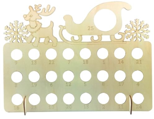 CYDZSRA Weihnachtsschokoladen Aufbewahrungsrahmen, nachfüllbarer Countdown Kalender, Urlaubskunst, Haushalt, rustikales Bauernhaus, Heimfest, Typ 4