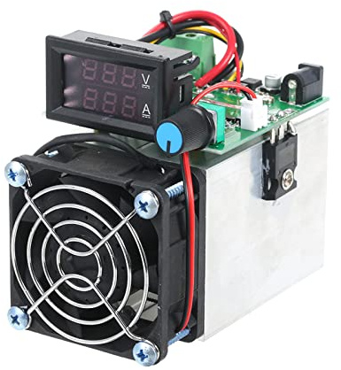 YWBL-WH Electronic Load Tester, 100W Digital Battery Capacity Tester Constant Current Discharge Module 0 to 10A DC 12V with Cooling Fan Protection Heat Sink for Lab Home Black 1Pc