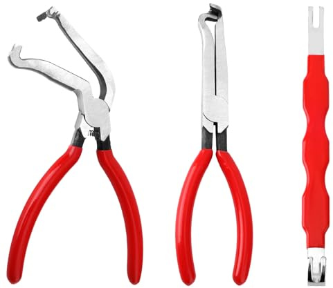 Goktvai 3pz Sconnettore Elettrico Pinza Kit, Autoveicolo Terminale Rimozione Attrezzo Filo Connettore Separatore Pinze Universale Kit Attrezzi per Automobile Camion Riparazione (Rosso)