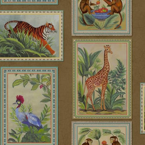 Holden Odyssey Tropical Palm Leaf Frames Wallpaper - Gold Metallic Finish - Luxury Jungle Theme for Living Room & Bedroom (14270)