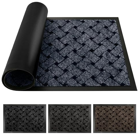 eXtreme 40 x 60cm Door Mat Grey 40x60cm | Non-Slip Rubber Backed Dirt Trapper | Indoor & Outdoor Door Mat | All-Weather Fade Resistant | Easy Clean | Home, Office & Hotel Use
