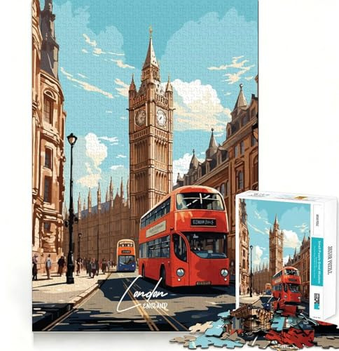London United Kingdom Jigsaw Puzzle1000 Pieces Stress Relief Play Good Thick Family Enjoyable Unique Gift (38x52cm)