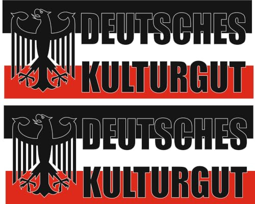 Auto Aufkleber Deutsches Kulturgut 2 Stück 15x6 cm – Vintage Sticker mit Adler Motiv für Oldtimer, Youngtimer, Motorrad und Garage
