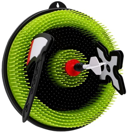 Generic Jeu de Lancer de Hache avec Cible Pliable pour Jardin | Haches légères, pointes arrondies sûres, installation rapide, jouet de lancer portable intérieur et extérieur