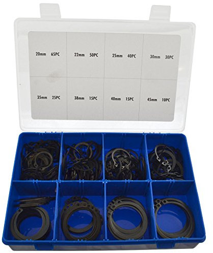 Externe Circlip/ringen Zurückhaltung Snap Set Sortiment 250PC 20mm - 45mm AST20