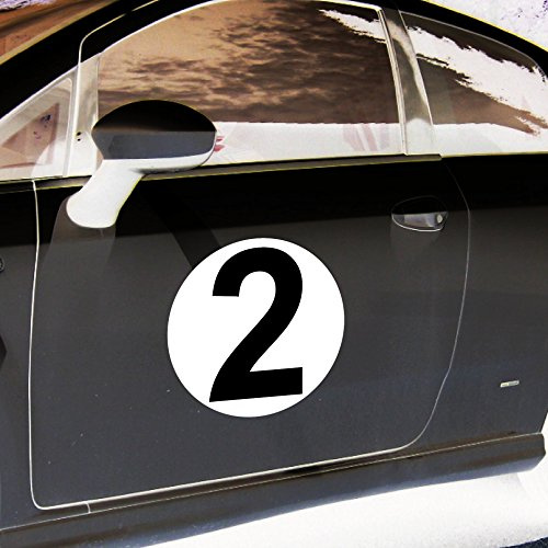 GreenIT 2 Aufkleber 20cm Sticker Startnummer Startnummern Racing Auto Start Nummer Zahl Ziffer Tor Halle Garage Werkstatt Müllkontainer (Startnummer 2)