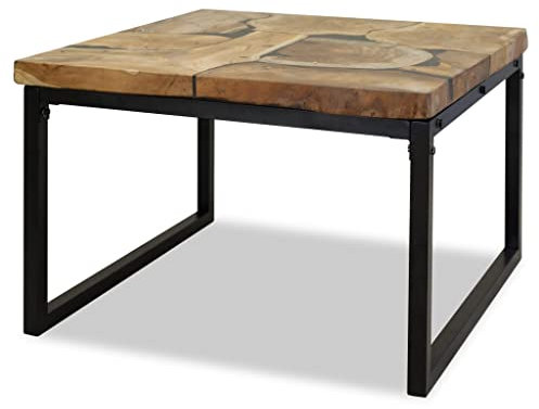 vidaXL Resin Teak Coffee Table 60 x 60 x 40 cm