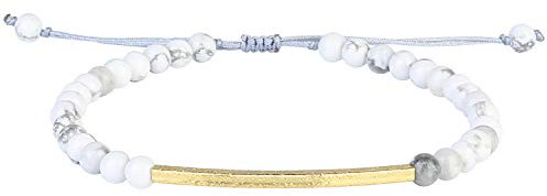 KELITCH Amicizia Bracciali Fatto A Mano Singolo Filo Oro In Rilievo Bar Bracciali Chic Braccialetto (Bianca)