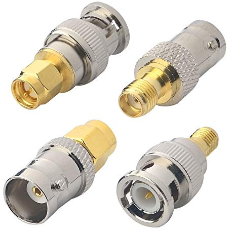 YILIANDUO 4 Typ SMA Adapter Kit BNC auf SMA für Antenne/HAM | RF BNC auf SMA Stecker, für Handheld, PC, LAN, USB, Raspberry Pi, TYT, Icom, WiFi, CCTV und Mehrweganwendungen.