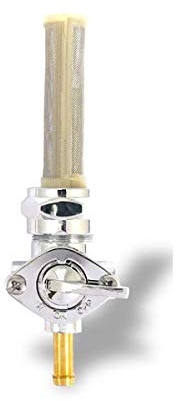 Robinet d'essence style OEM chromé raccord bas pour Harley Big Twin et Sportster de 1976 à 2006