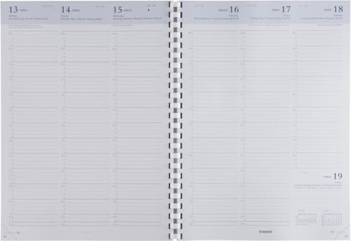BREPOLS - 1 Wochenkalender Omega 27 mehrsprachig – Januar 2027 bis Dezember 2027 – Format 21 x 27 cm – weißes Papier