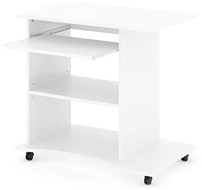 Vicco Schreibtisch Harm, Arbeitstisch für das Büro, Weiß, 80 x 50 cm