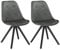WOLTU Esszimmerstühle 2er Set, Küchenstuhl, Skandinavisch Design, schminktisch Stuhl, Loungesessel, Polsterstuhl, Retro Design Gepolsterter Stuhl, Sitzfläche aus Samt, Dunkelgrau, BH196dgr-2