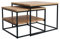 Original BestLoft® 2er-Set Couchtisch Twinsburg mit 3 Platten aus edler Eiche Industriedesign (Eiche Natur + Gestell in Schwarz + 3 Platten)