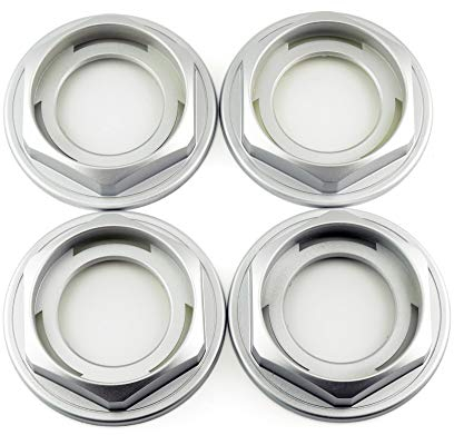 RhinoTuning 4 Stück Radnabenkappen für BBS Nabendeckel OD 102mm ID 71,7mm, Sliber Radnabenabdeckung Geeignet für E30 E39 RZ RG 15 16 Rad, 09.23.131 Felgendeckel