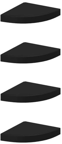 vidaXL 4X Eckregal Schweberegal Wandregal Bücherregal CD DVD Regal Wandboard Hängeregal Wand Dekoregal Freischwebend Schwarz 25x25x3,8cm MDF