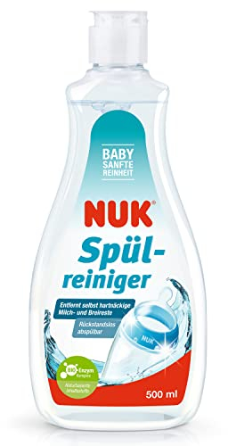 NUK Spülreiniger | 500 ml | ideal zur Reinigung von Babyflaschen, Trinksaugern & Zubehör | parfümfrei | pH-neutral | Flasche aus 100 % recyceltem Material