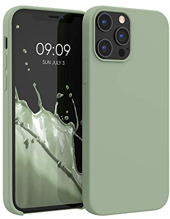 kwmobile Case Compatible with Apple iPhone 12 Pro Max Case - TPU Silicone Phone Cover with Soft Finish - Gray Green