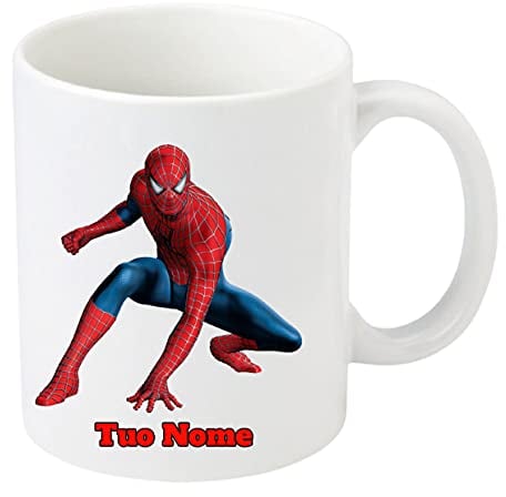 Little Flight SPIDERMAN TAZZA IN CERAMICA personalizzabile PER MICROONDE DA 325 ML PER BEVANDE CALDE