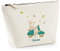 SB35T Trousse personnalisée en coton Bio Scooter et Lapins Turquoise, marquage prénom, existe en 2 tailles, trousse de toilette, prénom, cadeau anniversaire, cadeau trousse toilette enfant