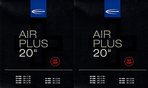 2X Schwalbe Schlauch SV7AP 20 Zoll (40/62-406) Air Plus höhere Lufthaltigkeit
