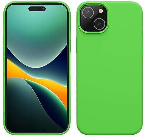kwmobile Case for iPhone 15 Case - Soft TPU Silicone Cover - Lime Green