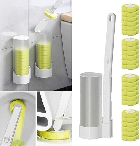 Einweg Toilettenbürste-Urijk Disposable Toilet Cleaning System Toilettenbürste Zum Einmalgebrauch Geruchsfrei Einfache Installation No Dead Angle Disposable Toilet Brush Für Badezimmer Wc Reinigung