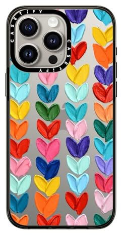 CASETiFY Compact Case for iPhone 15 Pro Max [2X Military Grade Drop Tested / 4ft Drop Protection] - Clear Polka Daub Hearts - Clear Black