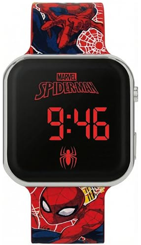 Spiderman Orologio da Polso Digitale Led per Bambino e Bambina, Funzione data, Formato 12/24 Ore