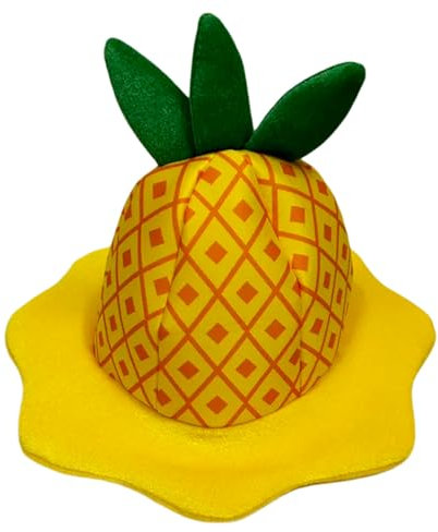XBOKA Modischer Ananas-Hut, Unisex, verstellbar, für Outdoor-Strandpartys, Sonnenschutz, Gelb
