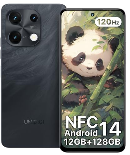 UMIDIGI Note 100 Telephone Portable, Android 14 Smartphone, 120Hz Octa-Core, 12(6+6) Go+128Go téléphone, 6.8-inch, 50MP, Face and Fingerprint Unlock, NFC, 5000mAh, GPS, Telephone Double sim