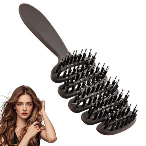 Volumen+ Bürste mit Borsten, Wildschweinborsten Bürste, Haarbürste Toupierbürste, Volumenbürste, für Volumen und Glanz, Rundhaarbürste, Stylingbürste für Frauen und Männer