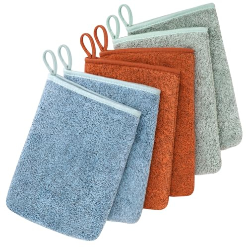 COZYMIRE Gant de Toilette Bébé Microfibre Gants Lavables Réutilisables