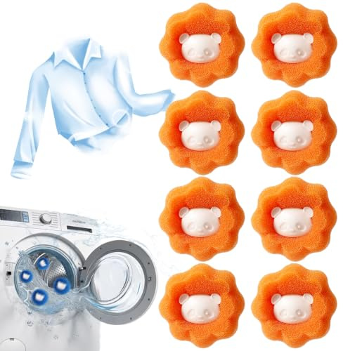 Pet Hair Remover Washing Machine, 8 PCS Pet Hair Catcher Traps Fur | Reusable Washing Machine Hair Catcher, Anti-Tangle Design, Protects Fabrics, For Clothes & Bedding