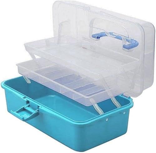 Quickdraw Cantilever Storage Box – Large & Medium Multi‑Tray Organizer for Crafts, Beads, Sewing, Nail Art – Portable Toolbox with Handle & Secure Clasp (Large 668)