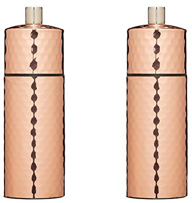 KitchenCraft MasterClass Hammered Copper Salt and Pepper Mill Set, 15 cm